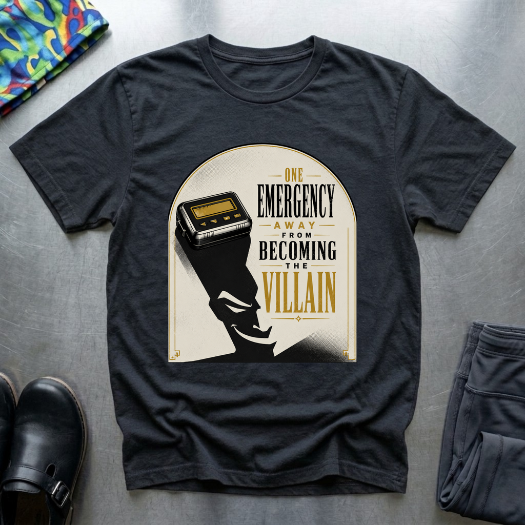 One Emergency Away From Becoming The Villain 2 T-Shirt