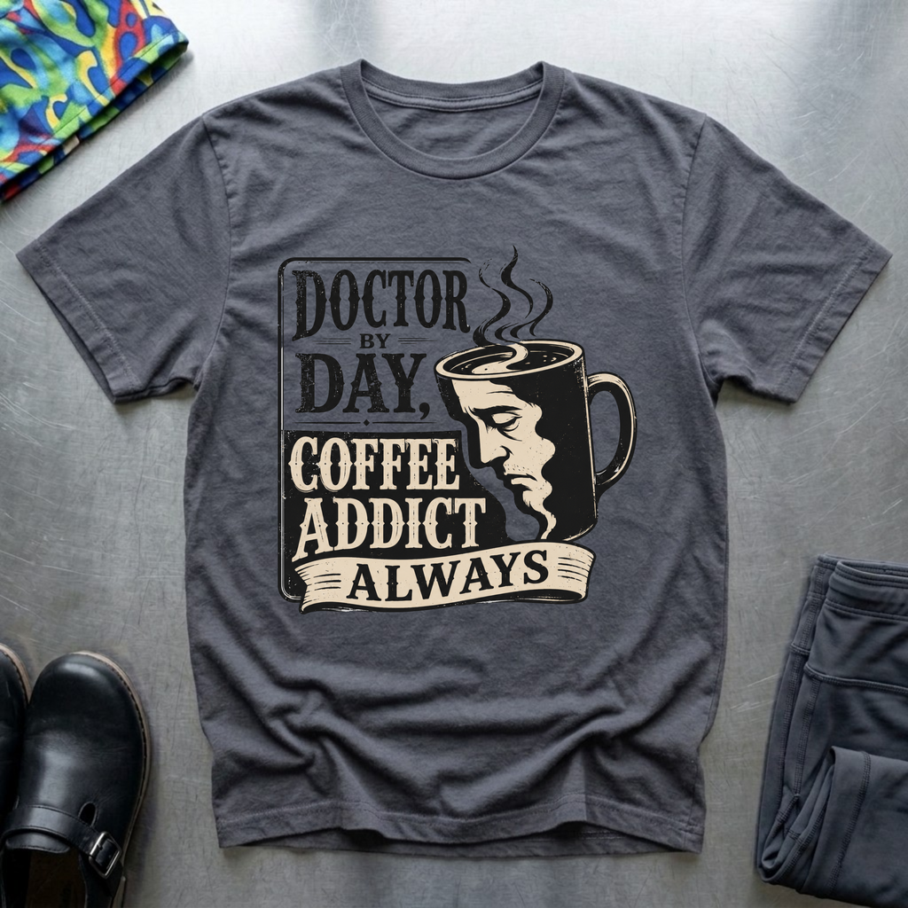 Doctor By Day, Coffee Addict Always T-Shirt