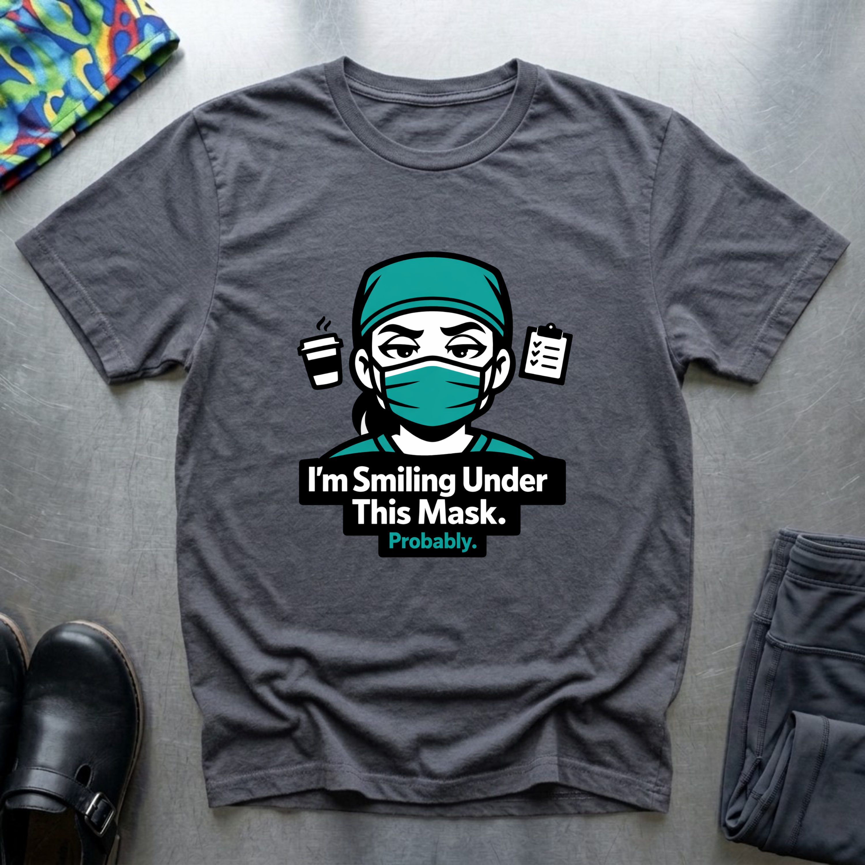 I’m smiling under this mask (probably) T-Shirt