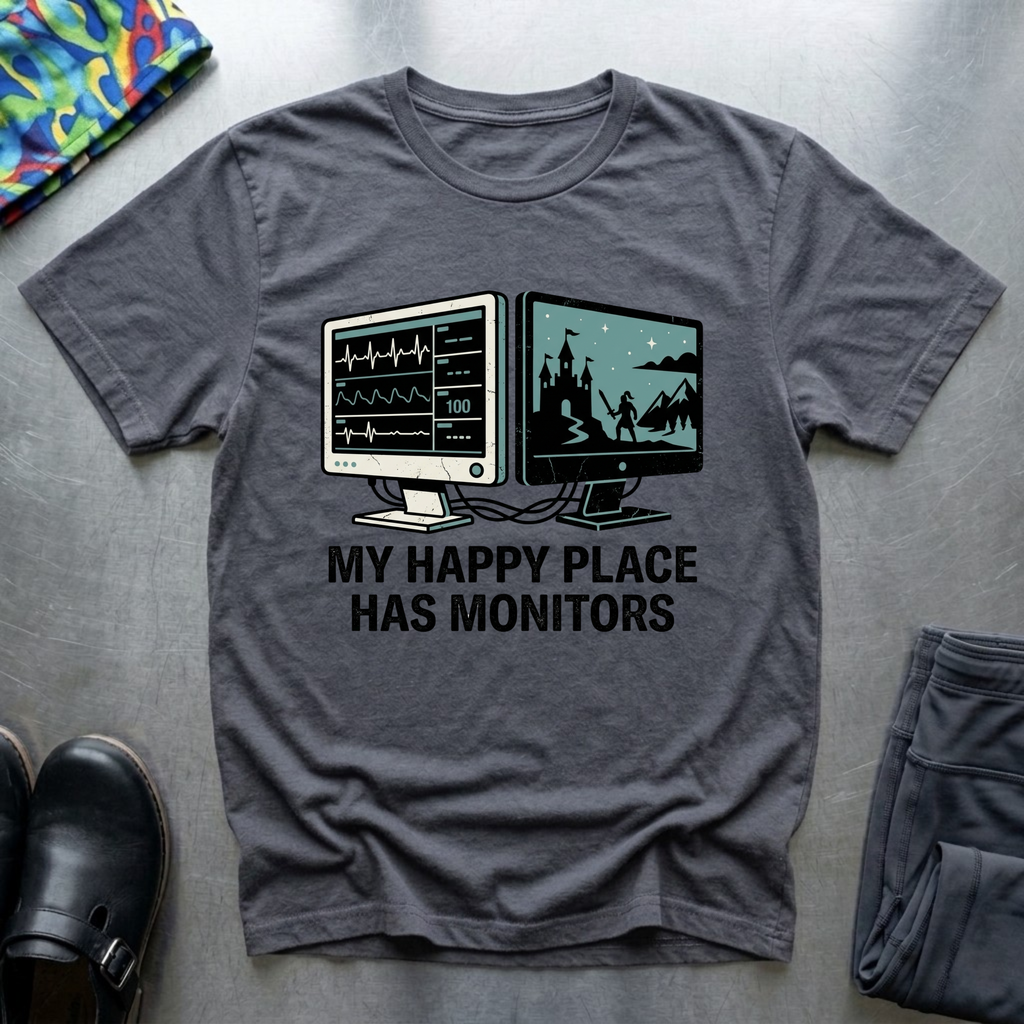 My Happy Place Has Monitors T-Shirt