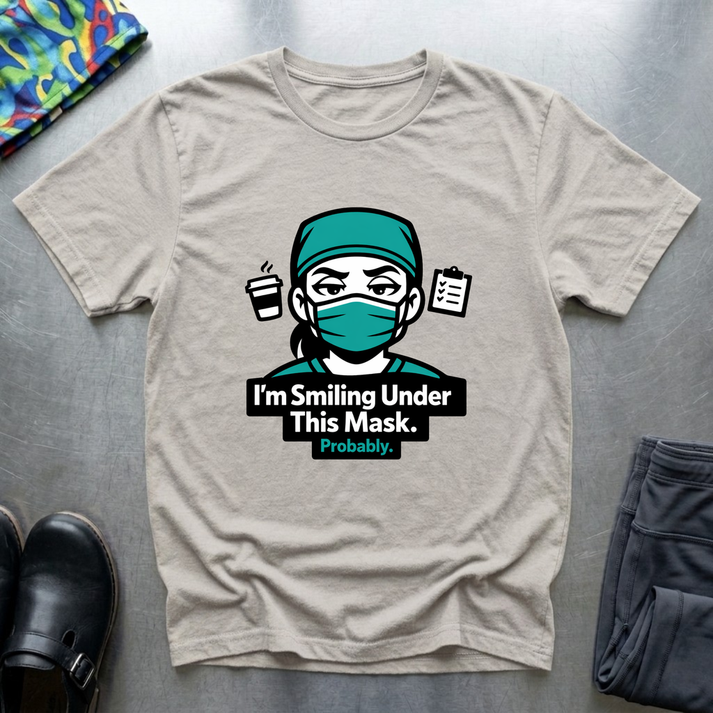 I’m smiling under this mask (probably) T-Shirt