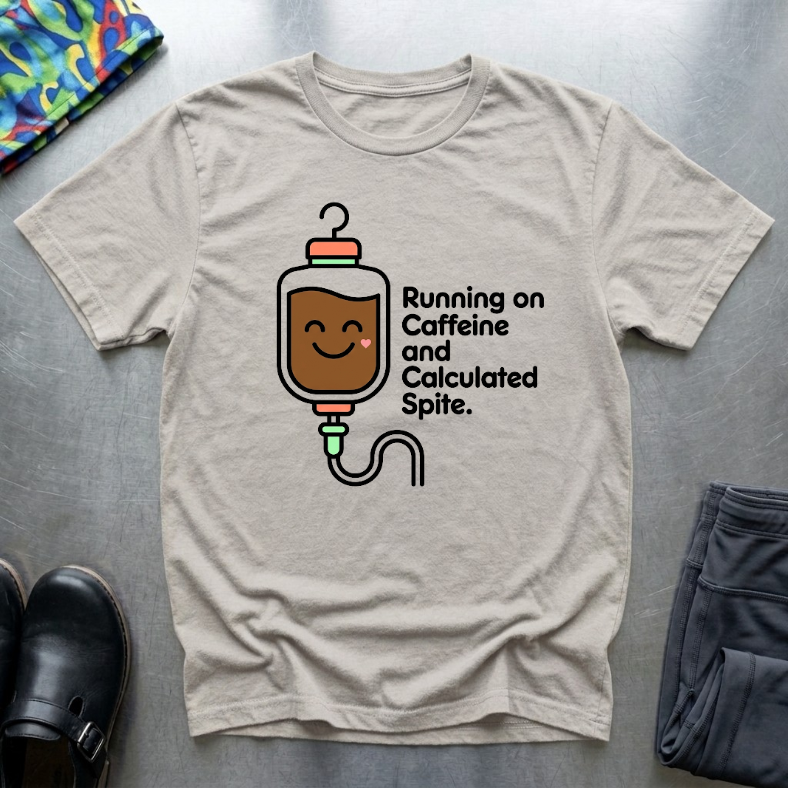 Running on caffeine and calculated spite T-Shirt