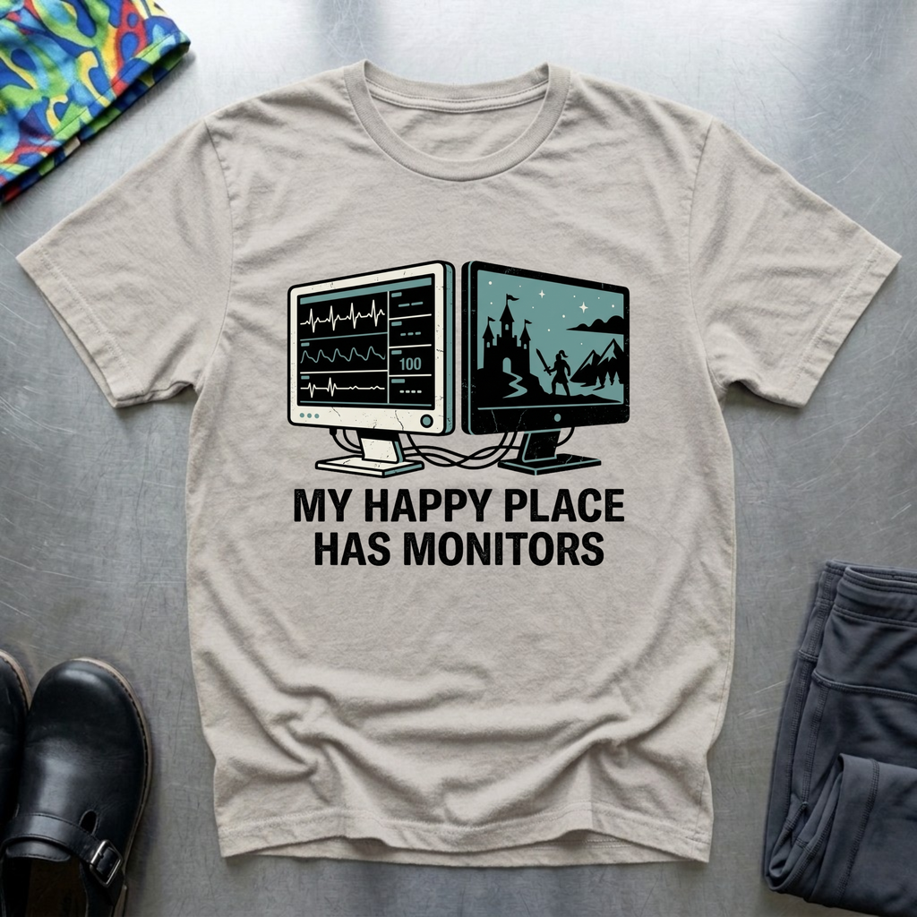 My Happy Place Has Monitors T-Shirt