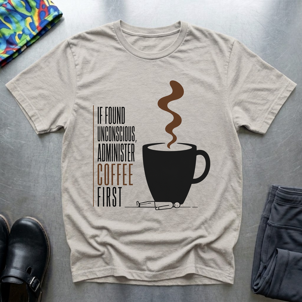 If Found Unconscious, Administer Coffee First T-Shirt