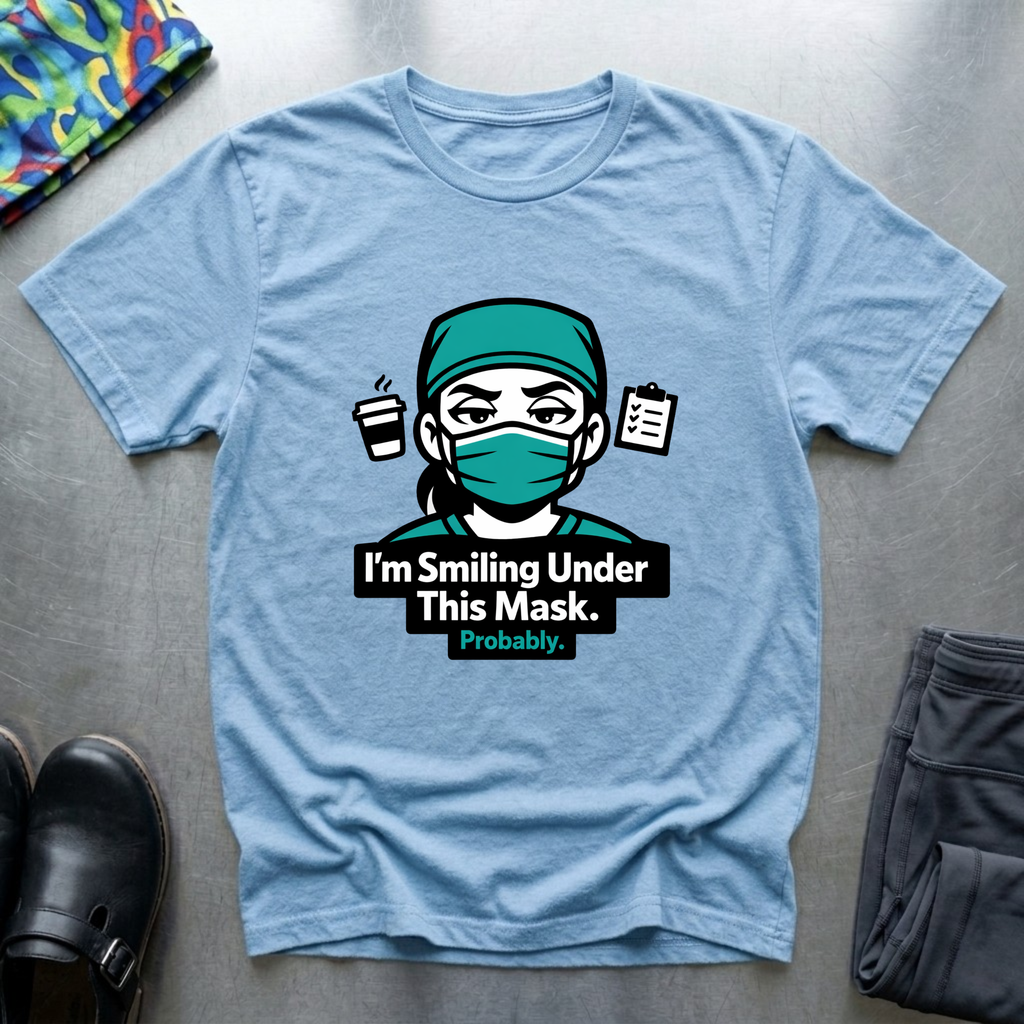 I’m smiling under this mask (probably) T-Shirt