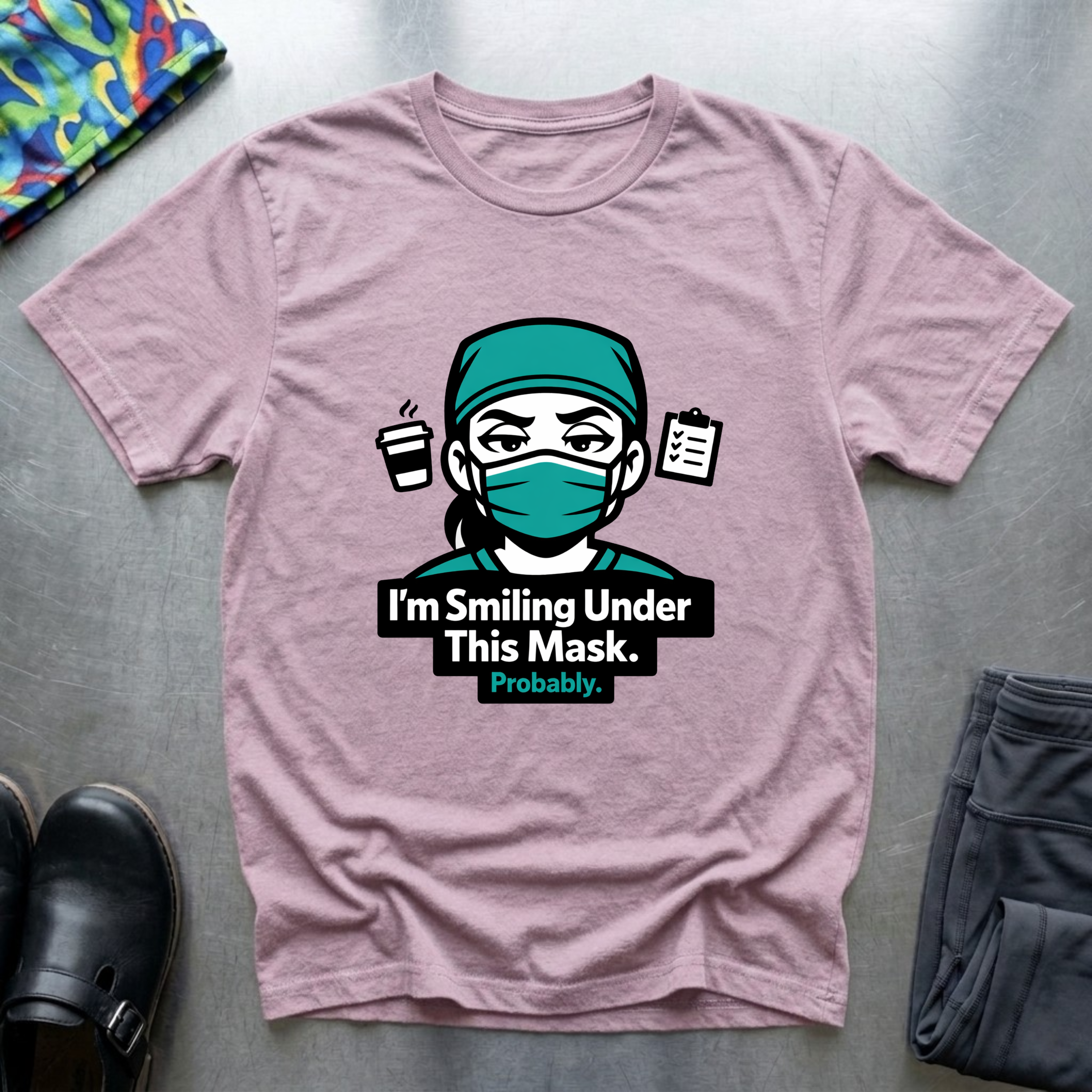 I’m smiling under this mask (probably) T-Shirt