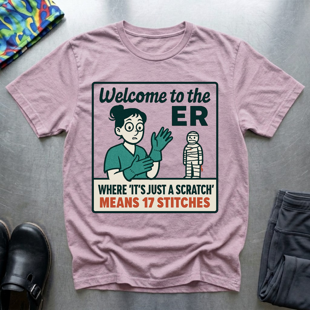 Welcome to ER, where is just a scratch means 17 stitches T-Shirt