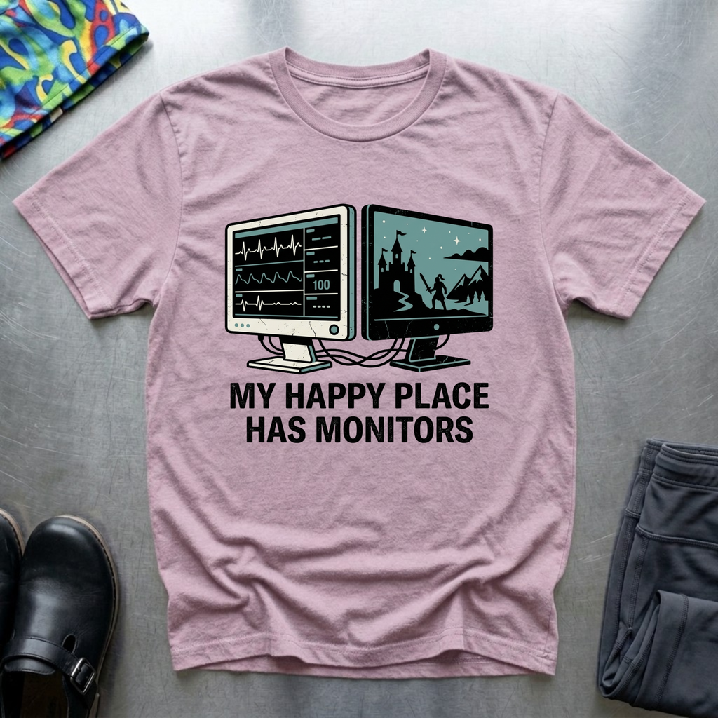 My Happy Place Has Monitors T-Shirt
