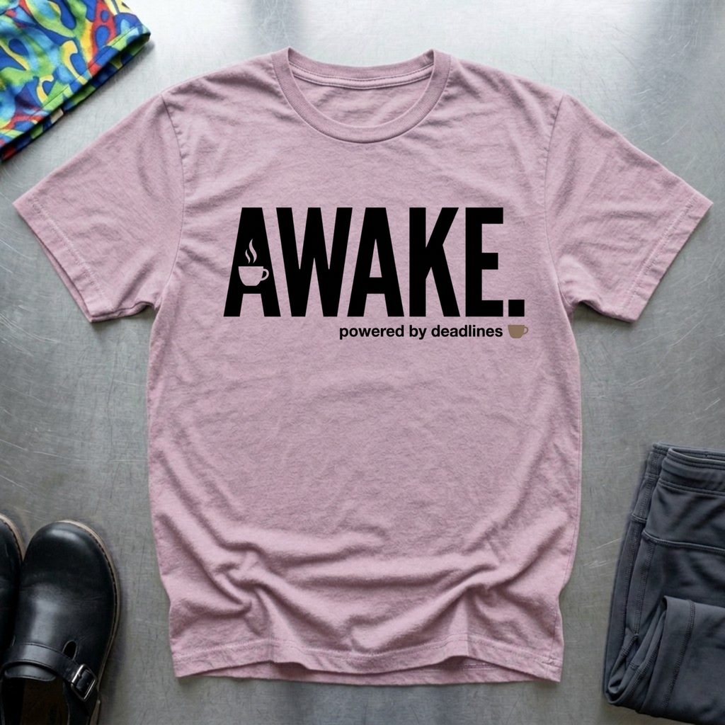 Awake, Powered By Deadlines T-Shirt