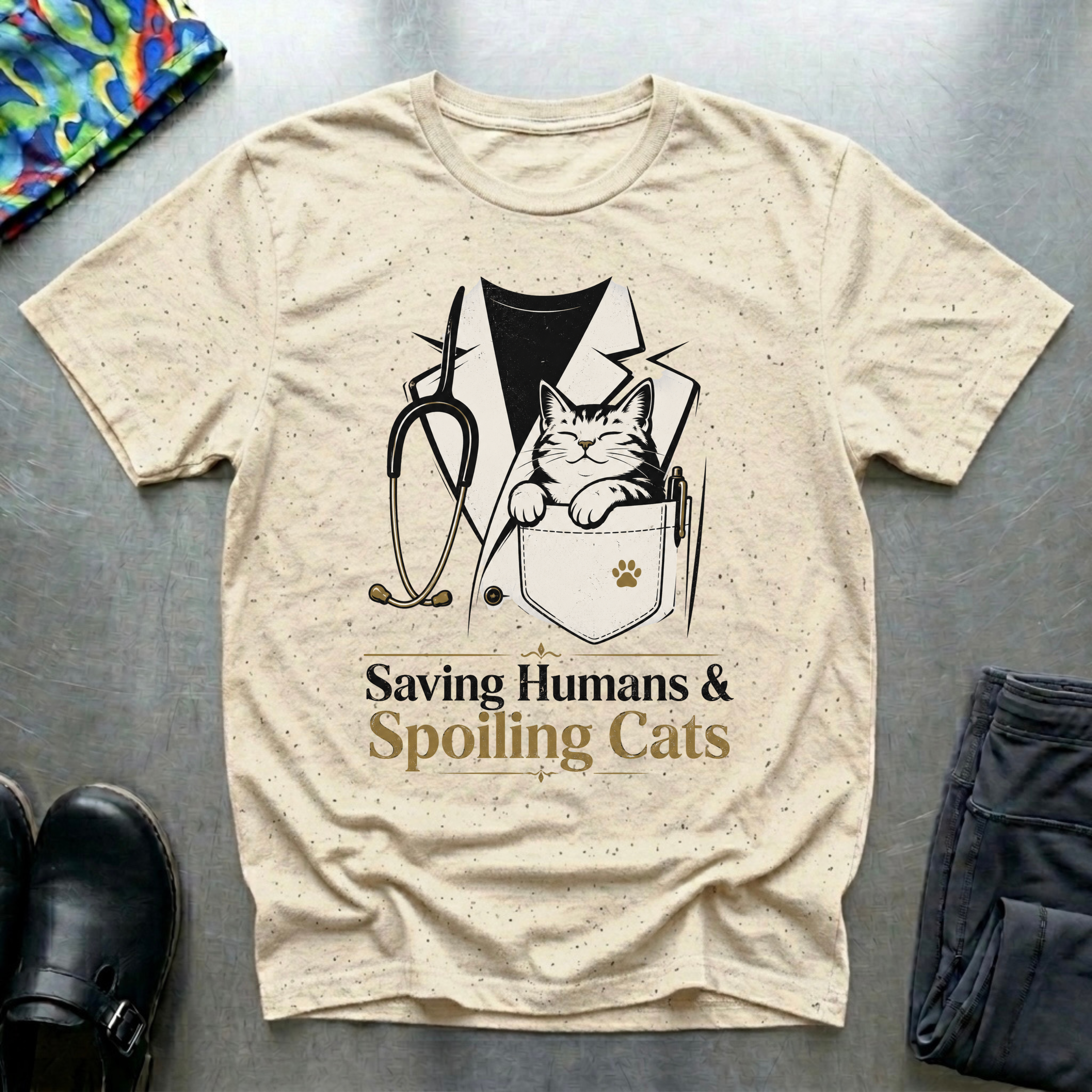 Saving Humans & Spoiling Cats T-Shirt