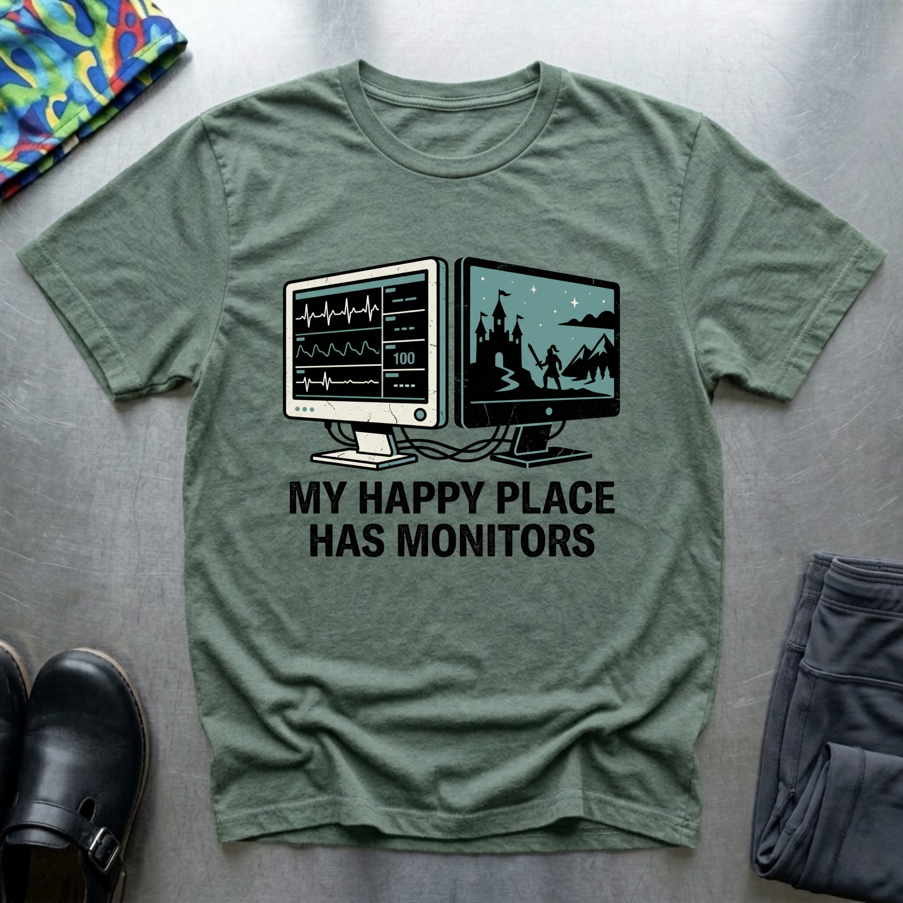My Happy Place Has Monitors T-Shirt