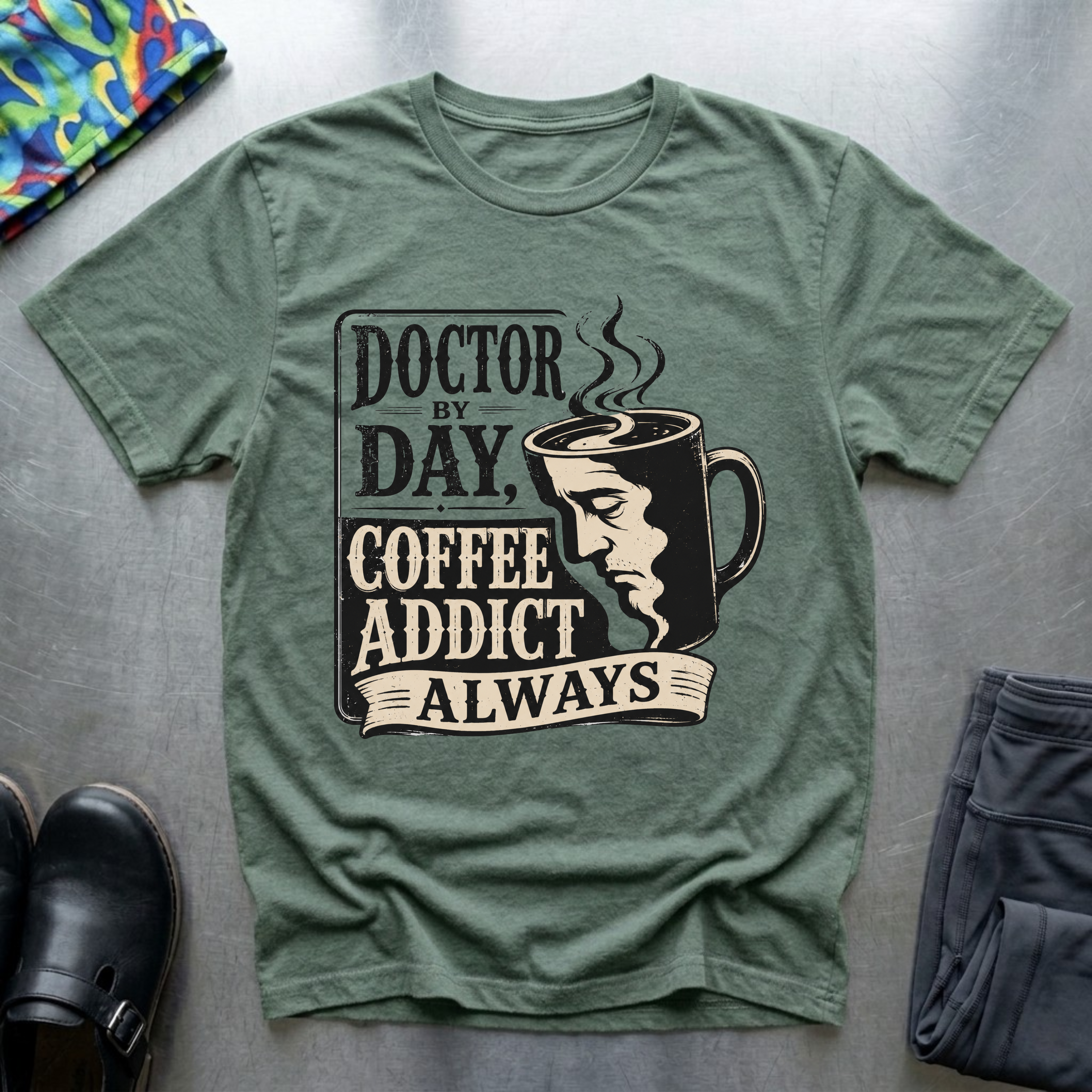 Doctor By Day, Coffee Addict Always T-Shirt