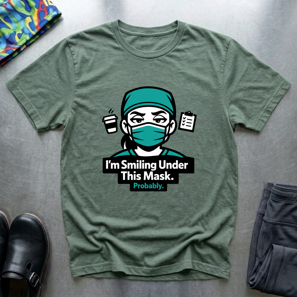 I’m smiling under this mask (probably) T-Shirt