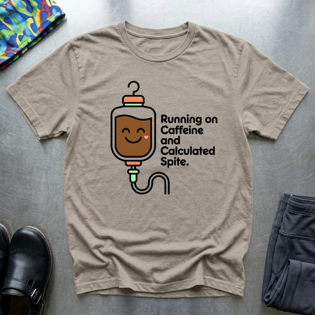 Running on caffeine and calculated spite T-Shirt