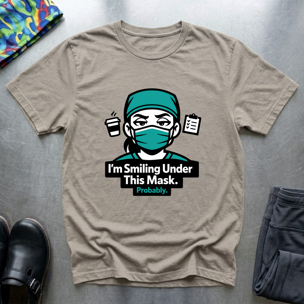 I’m smiling under this mask (probably) T-Shirt
