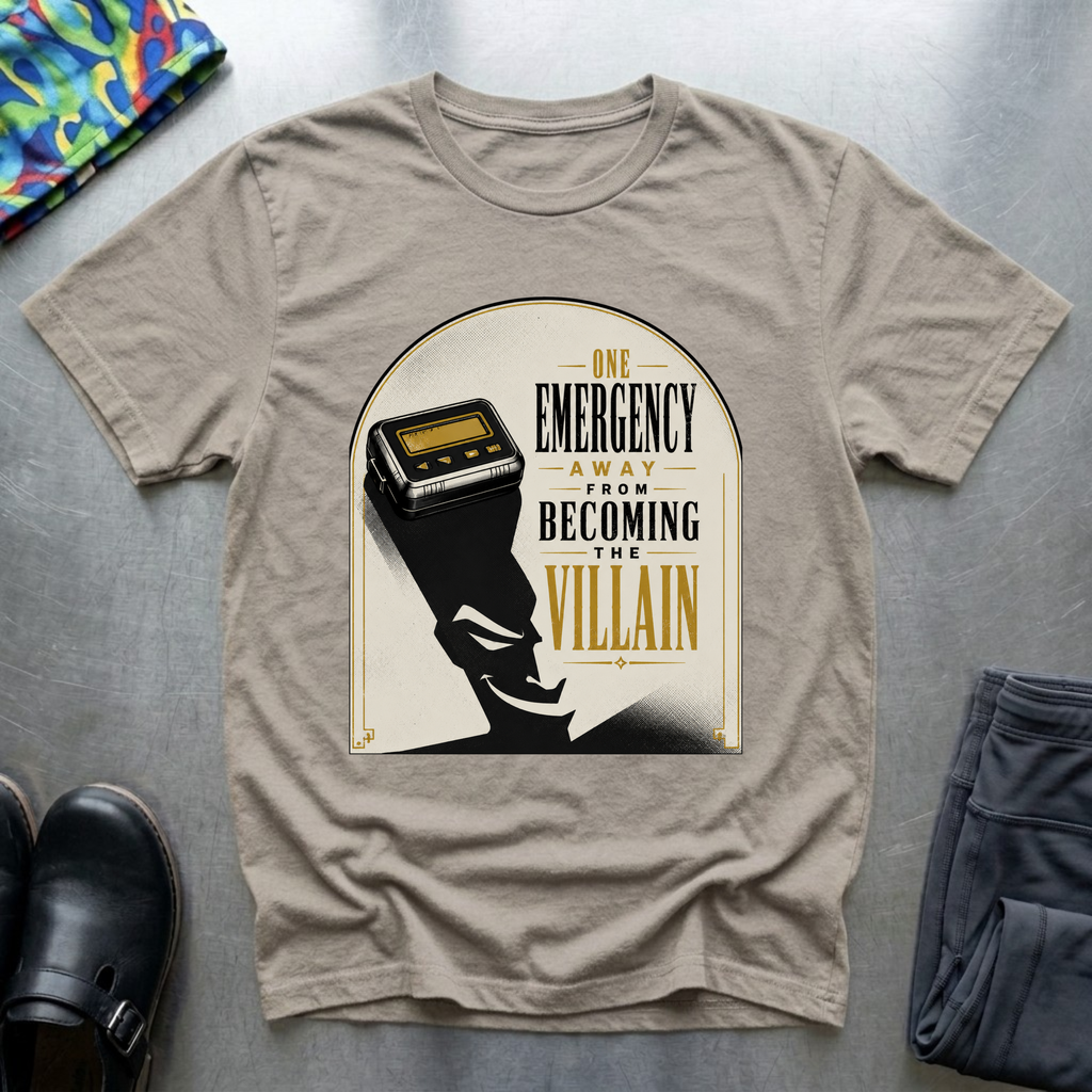 One Emergency Away From Becoming The Villain 2 T-Shirt