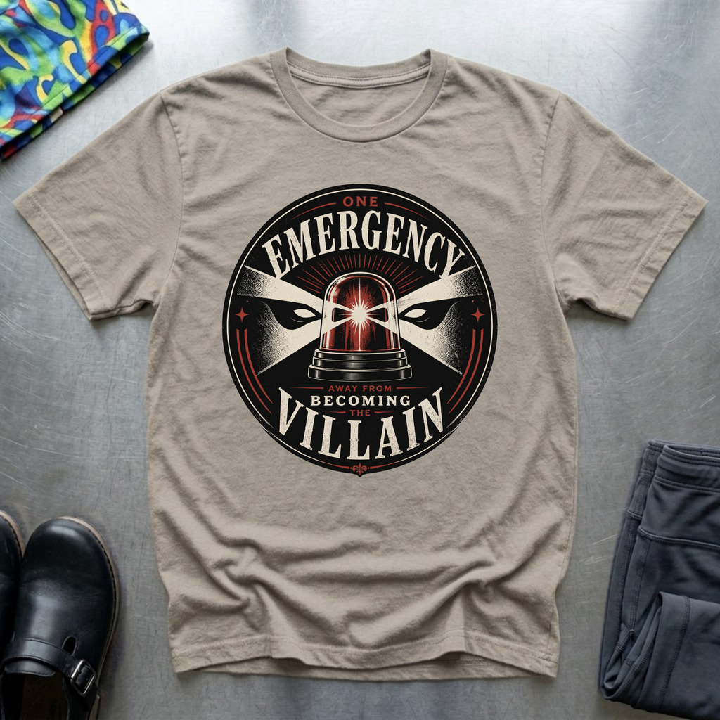 One Emergency Away From Becoming The Villain 1 T-Shirt