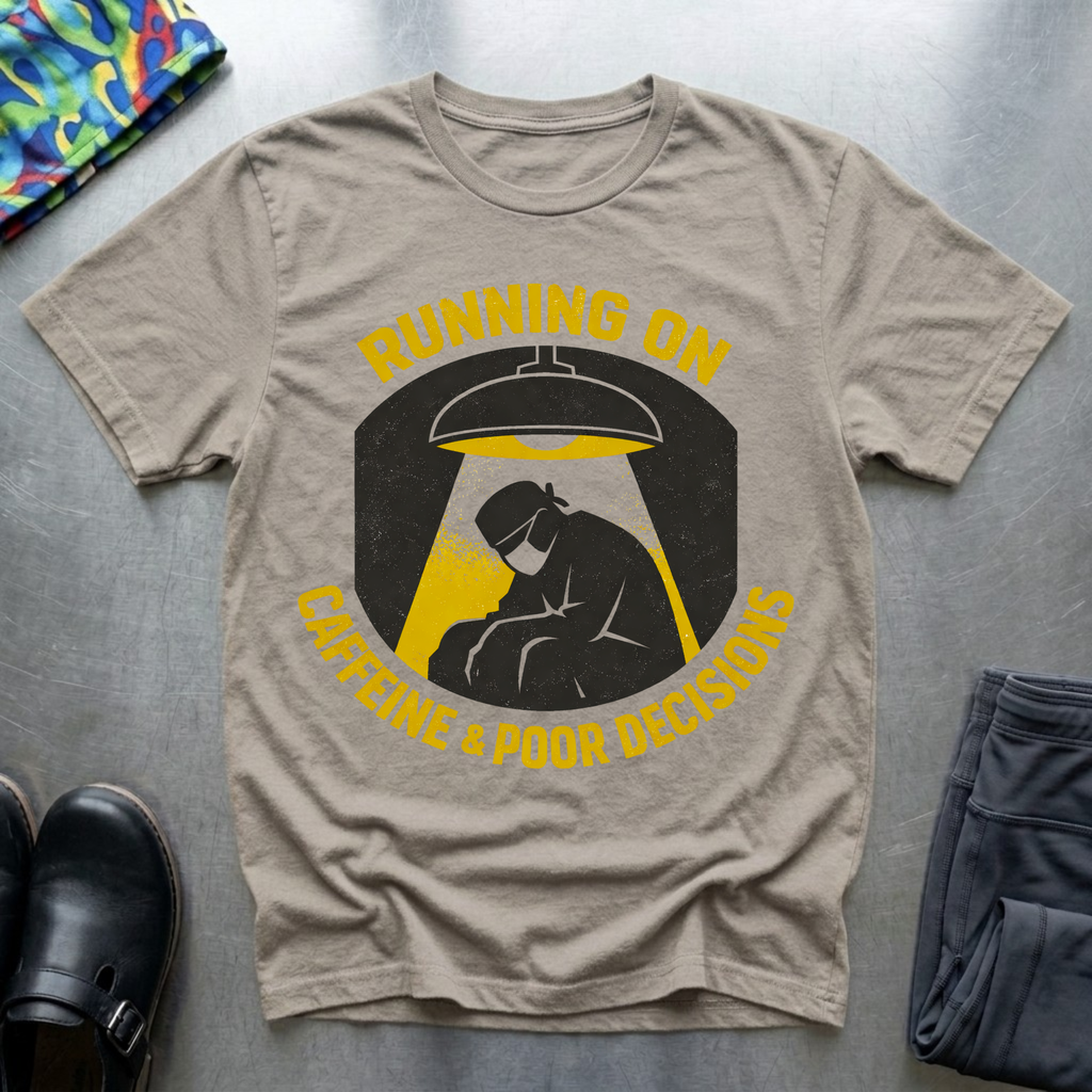 Running On Caffeine And Poor Decisions T-Shirt