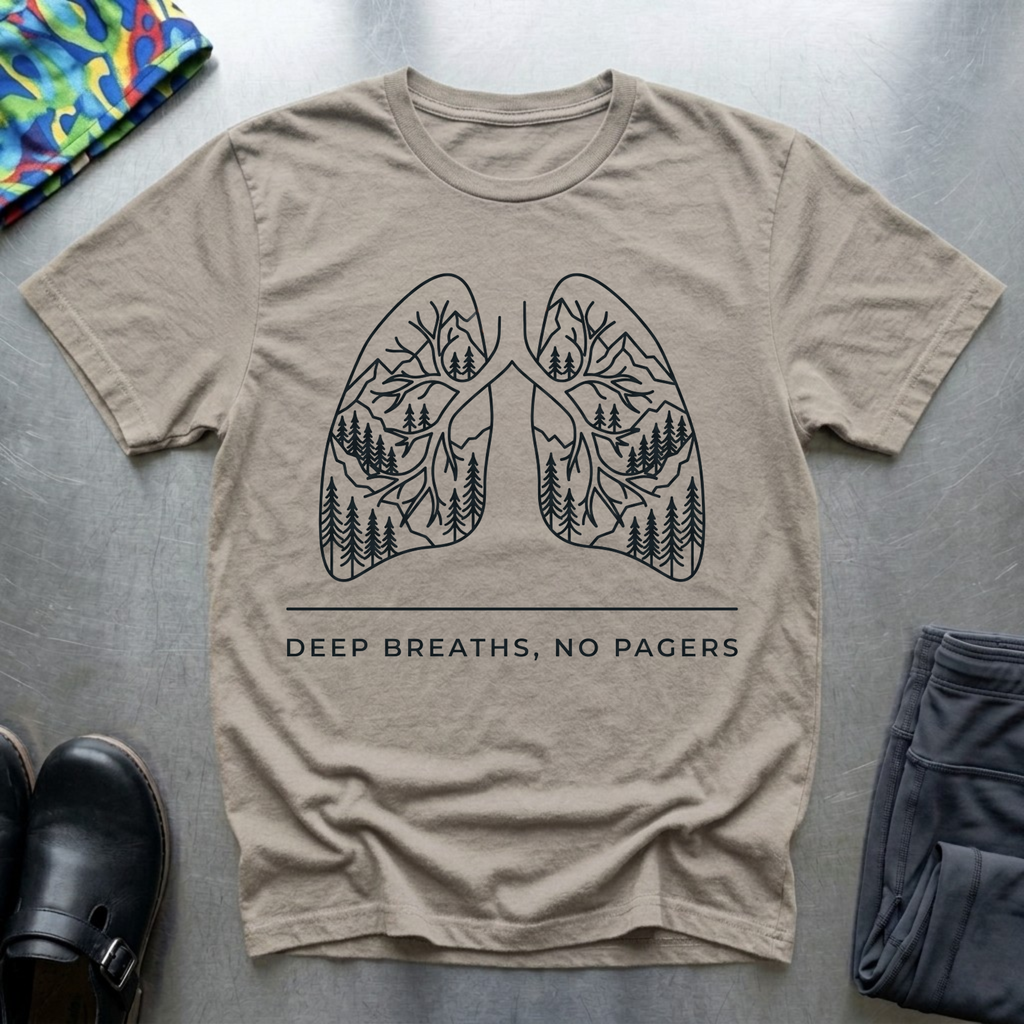 Deep Breaths, No Pagers T-Shirt