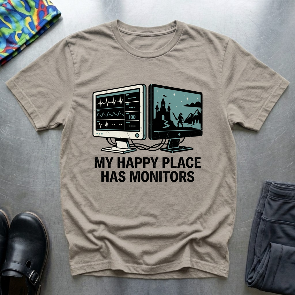My Happy Place Has Monitors T-Shirt