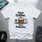 ‏ First coffee, then Patients T-Shirt