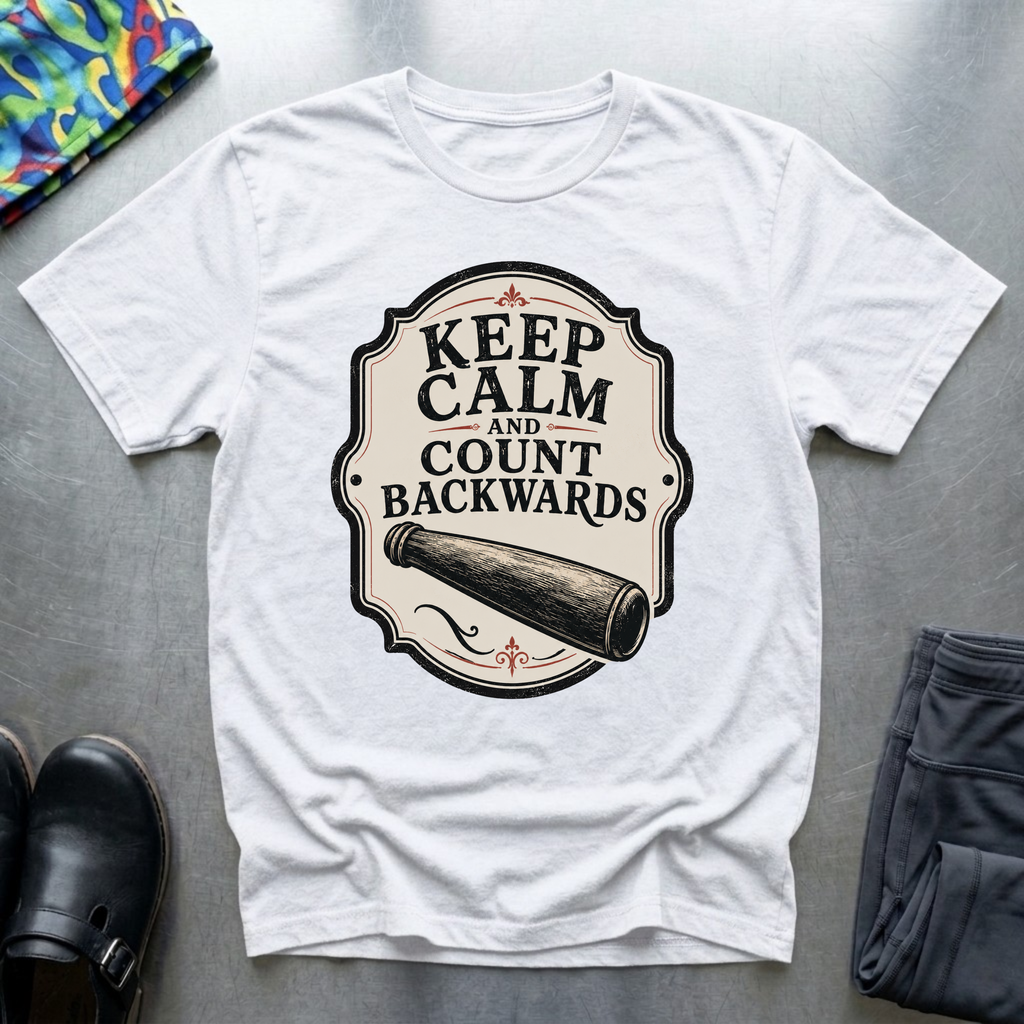 Keep Calm and Count Backwards T-Shirt