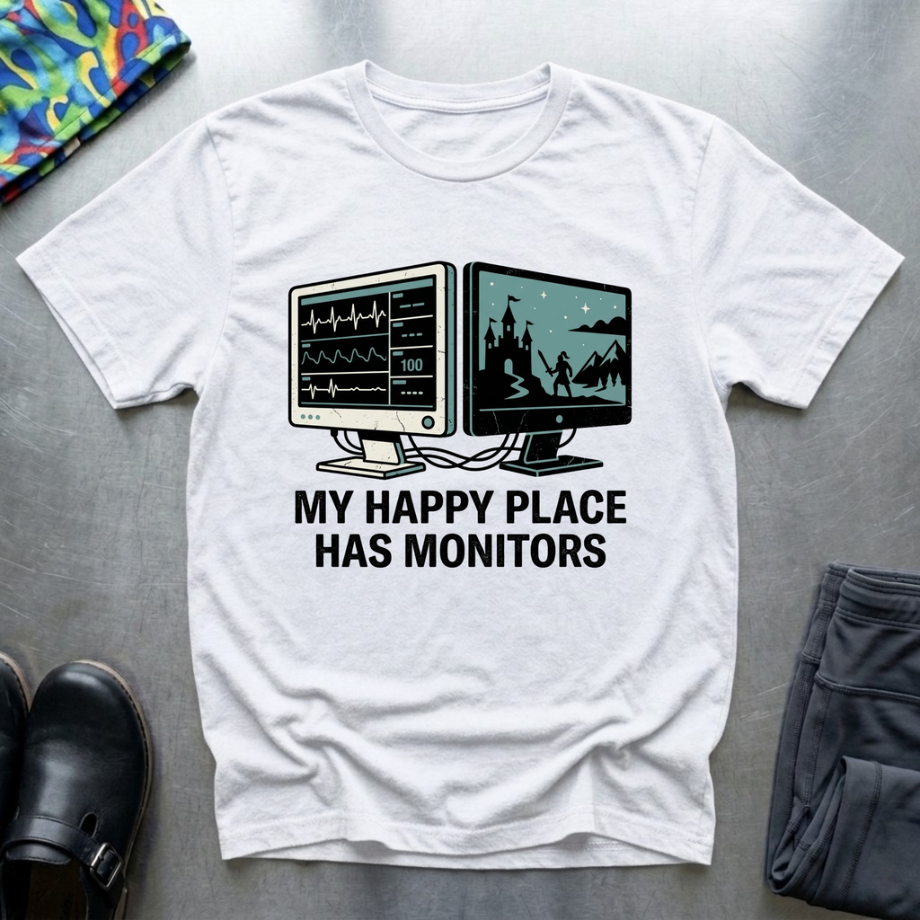 My Happy Place Has Monitors T-Shirt