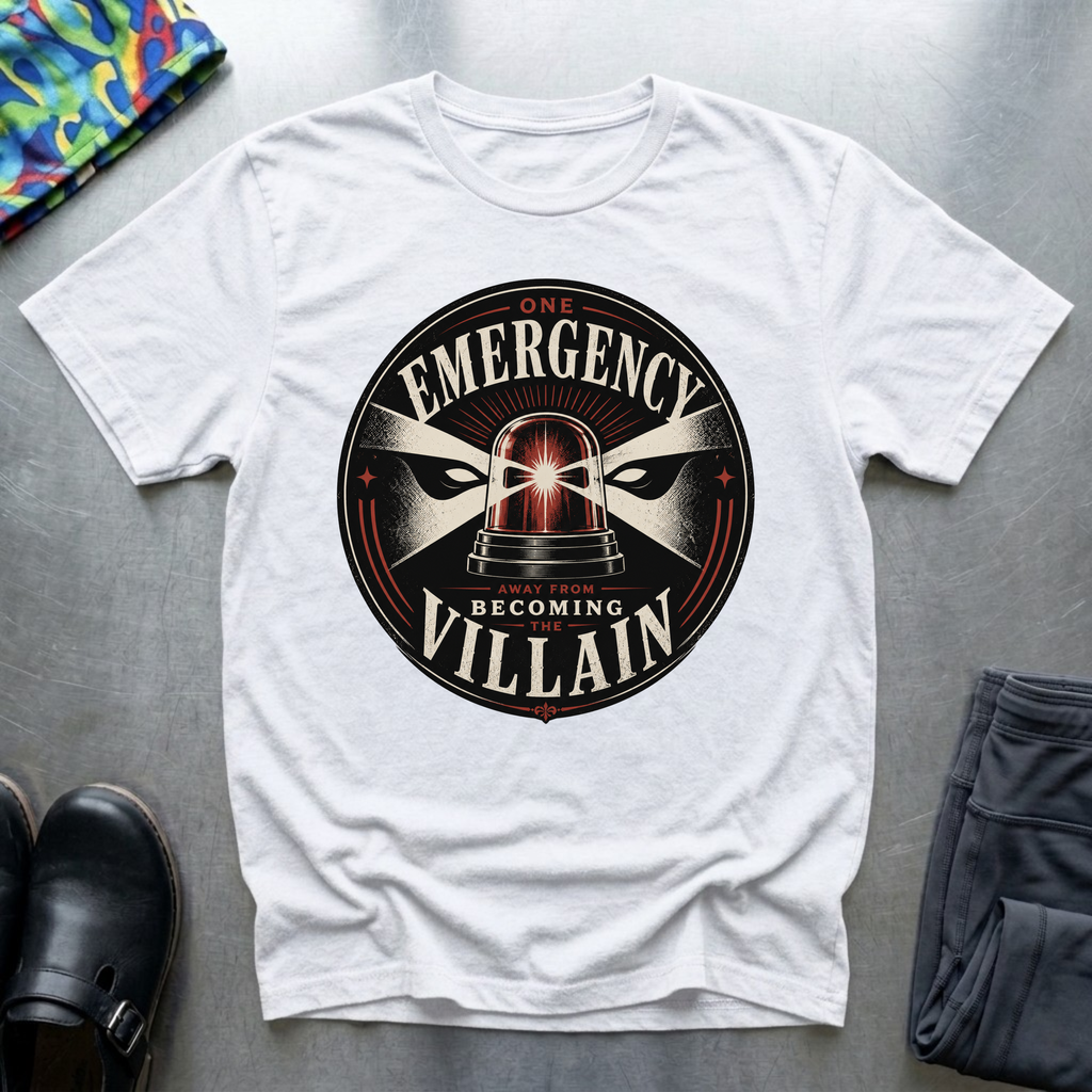 One Emergency Away From Becoming The Villain 1 T-Shirt