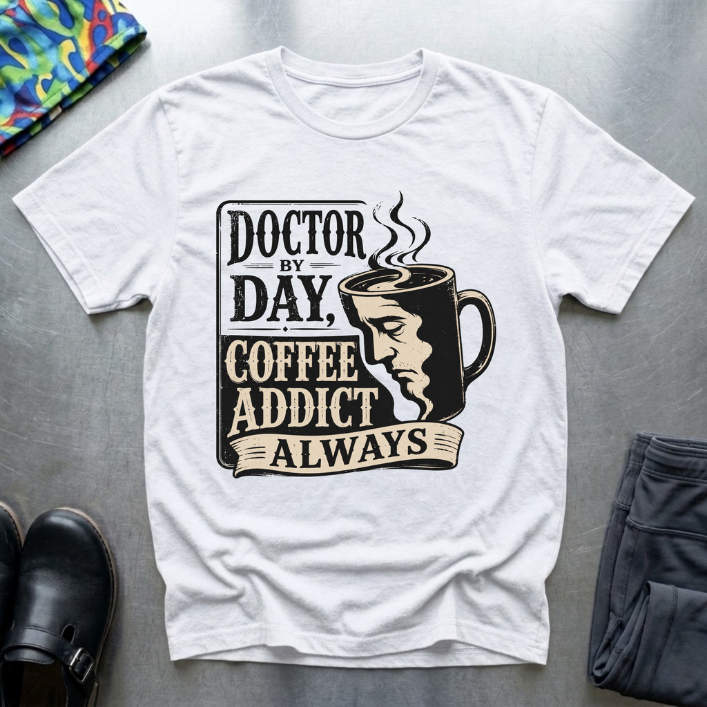 Doctor By Day, Coffee Addict Always T-Shirt