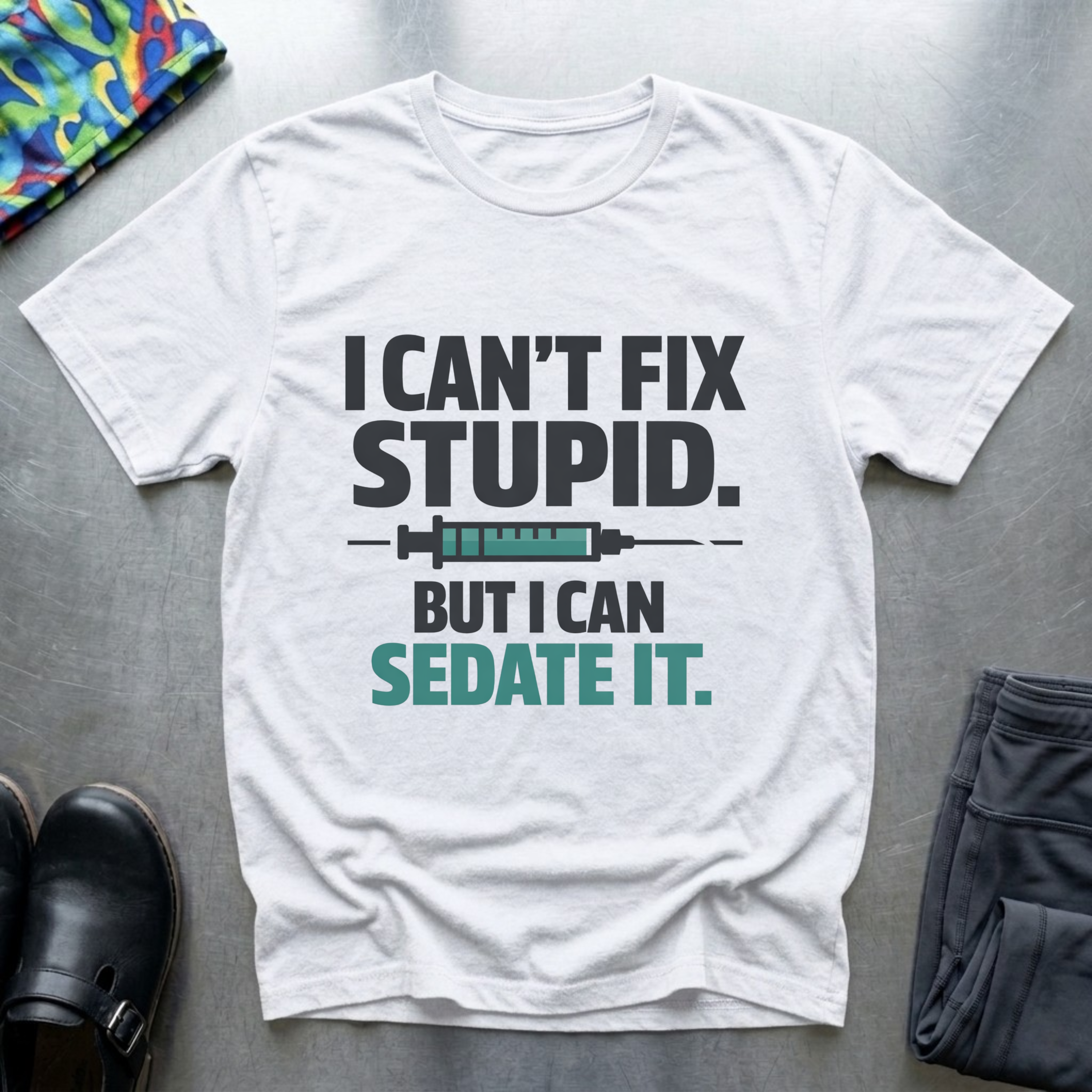 I can’t fix stupid, but I can sedate it T-Shirt