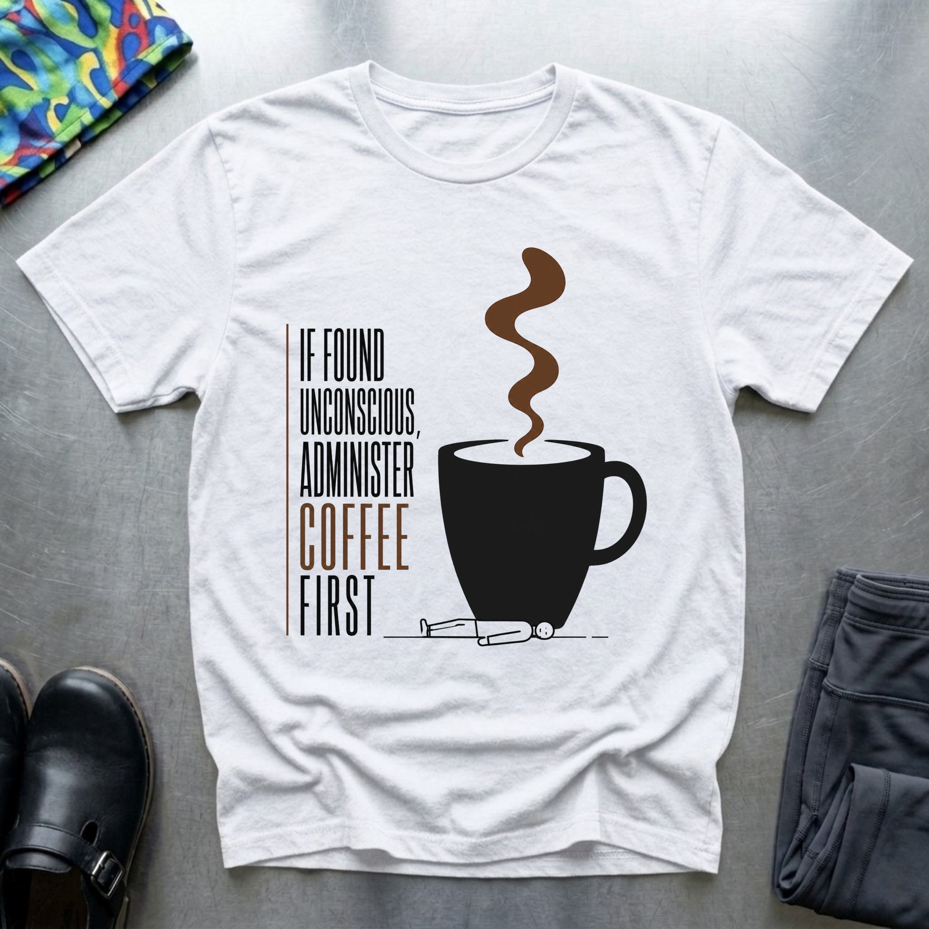If Found Unconscious, Administer Coffee First T-Shirt