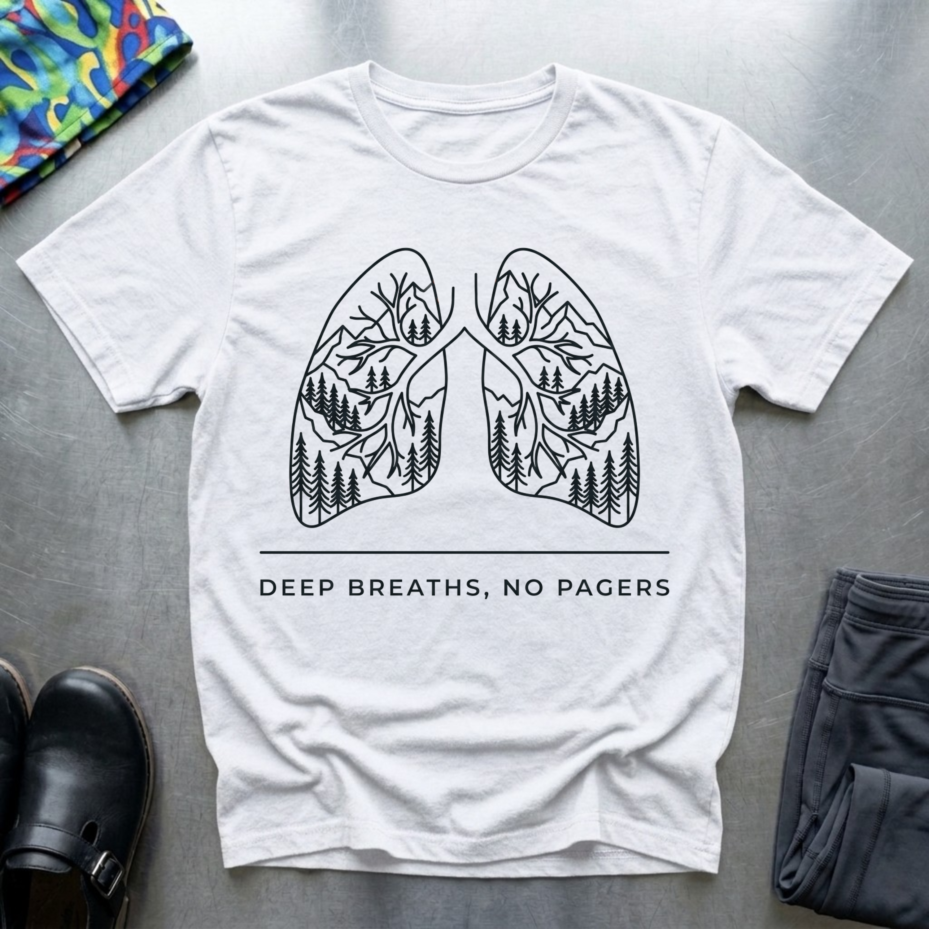 Deep Breaths, No Pagers T-Shirt