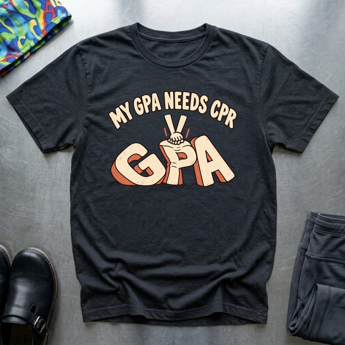 My GPA Needs CPR T-Shirt — Black