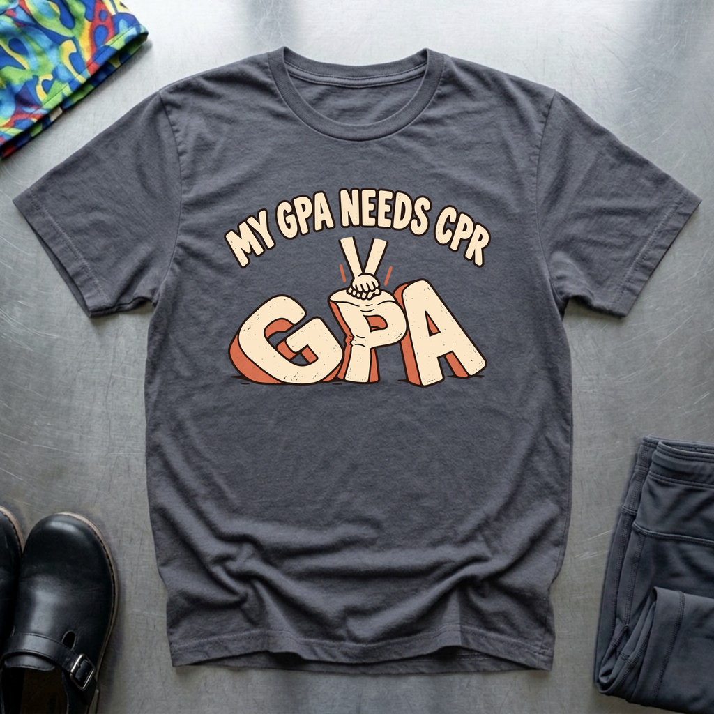 My GPA Needs CPR T-Shirt — Charcoal