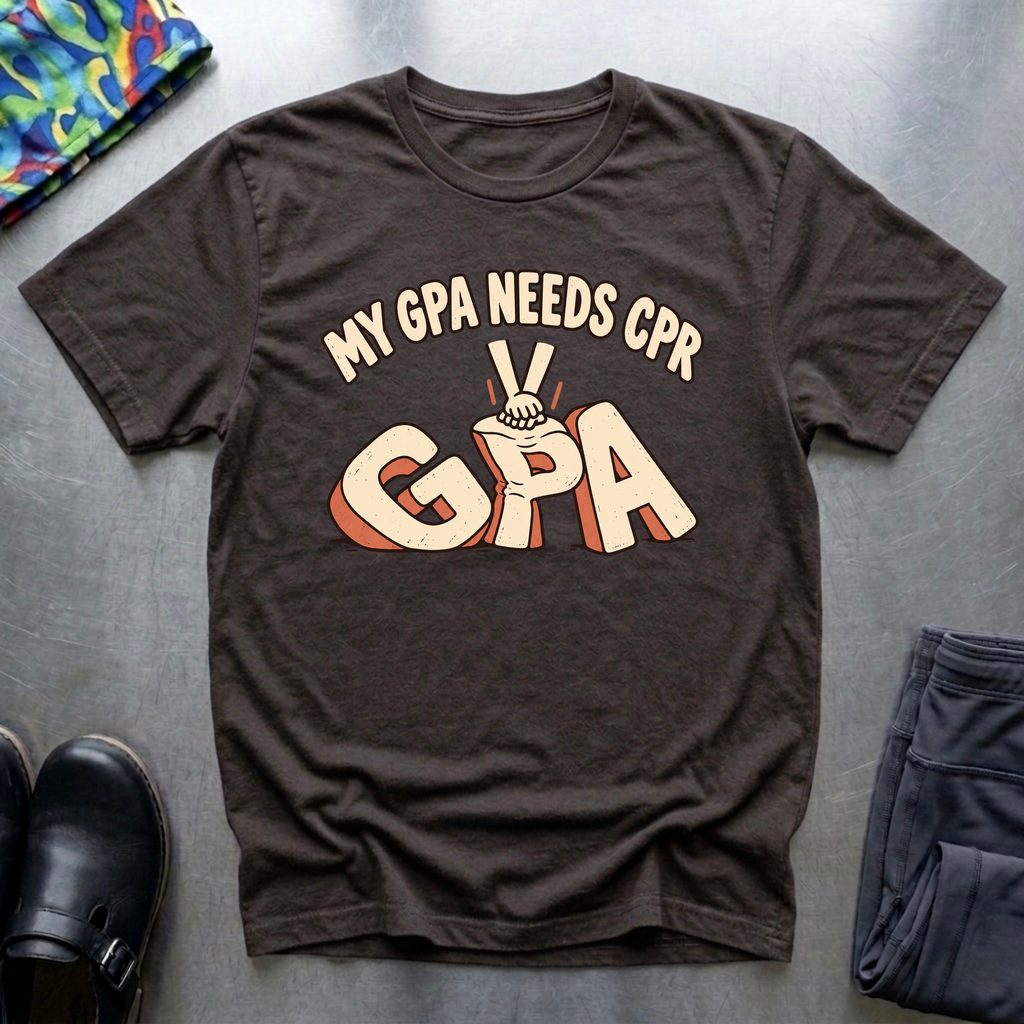 My GPA Needs CPR T-Shirt — Dark Chocolate