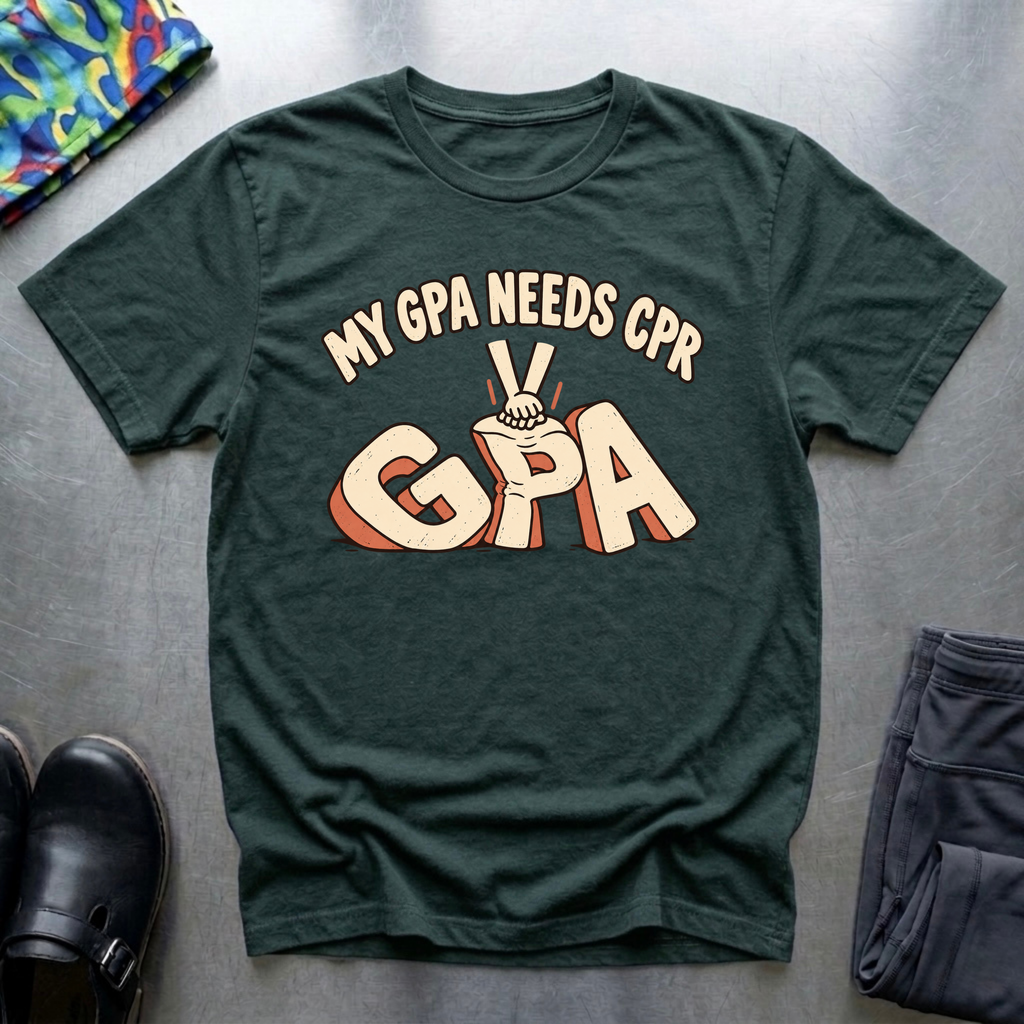 My GPA Needs CPR T-Shirt — Forest Green