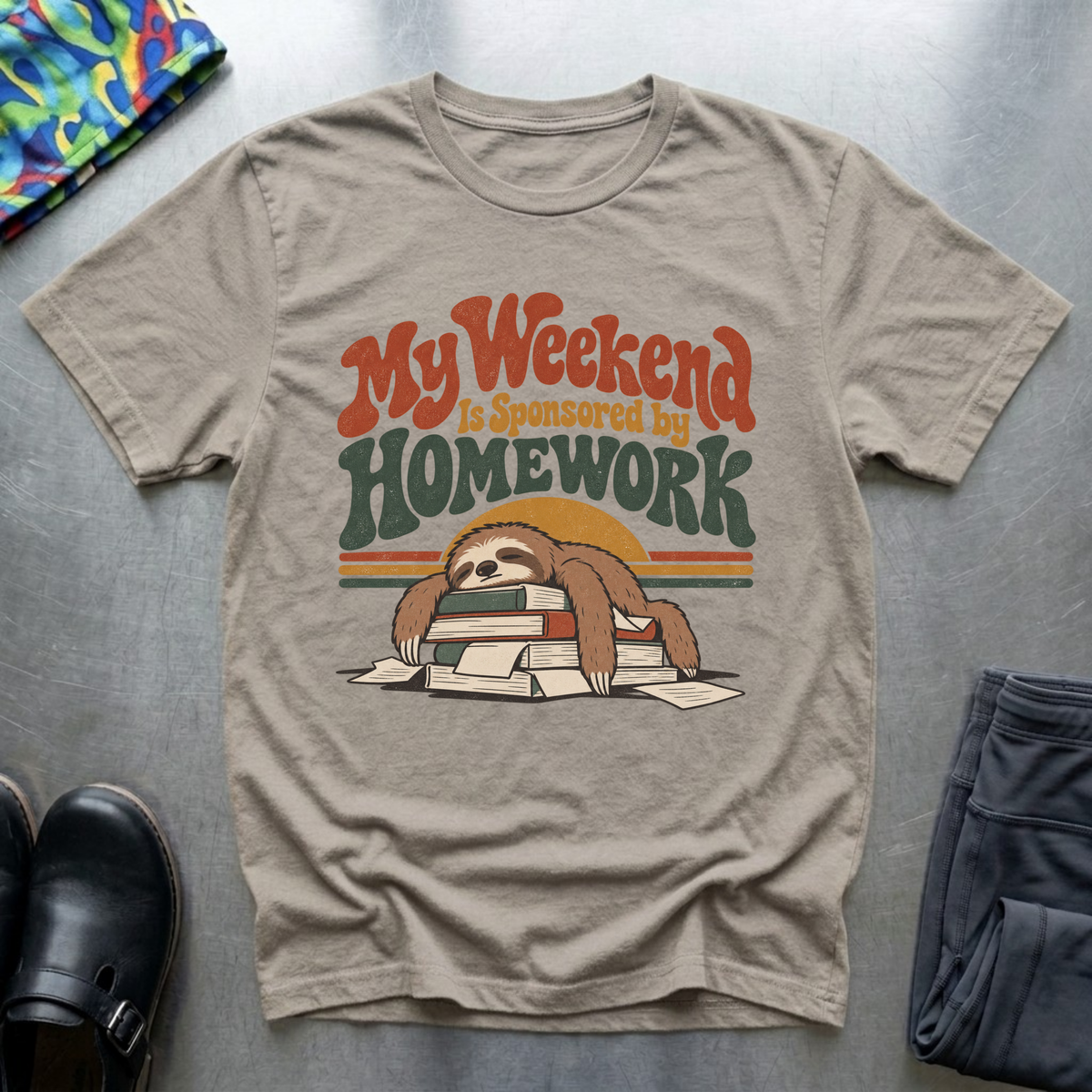 My Weekend is Sponsored By Homework T-Shirt — Sand